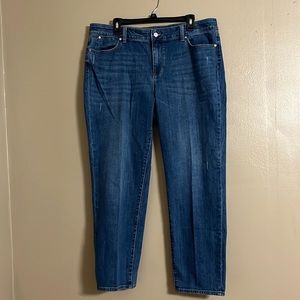 Talbots Medium Wash Distressed Flawless Five Pocket Boyfriend Jeans  Sz 16